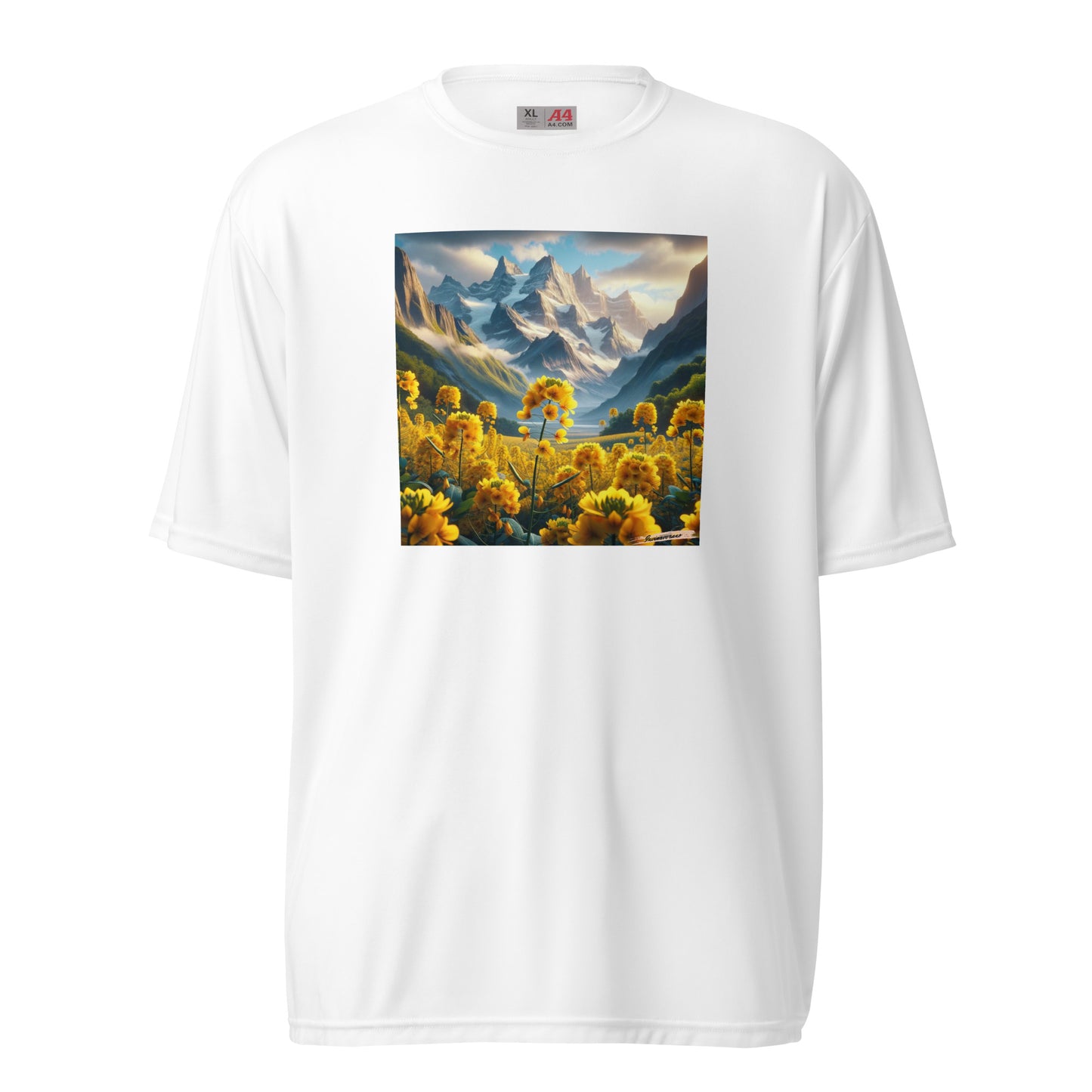 Unisex performance crew neck t-shirt Flower 18 Rapeseed