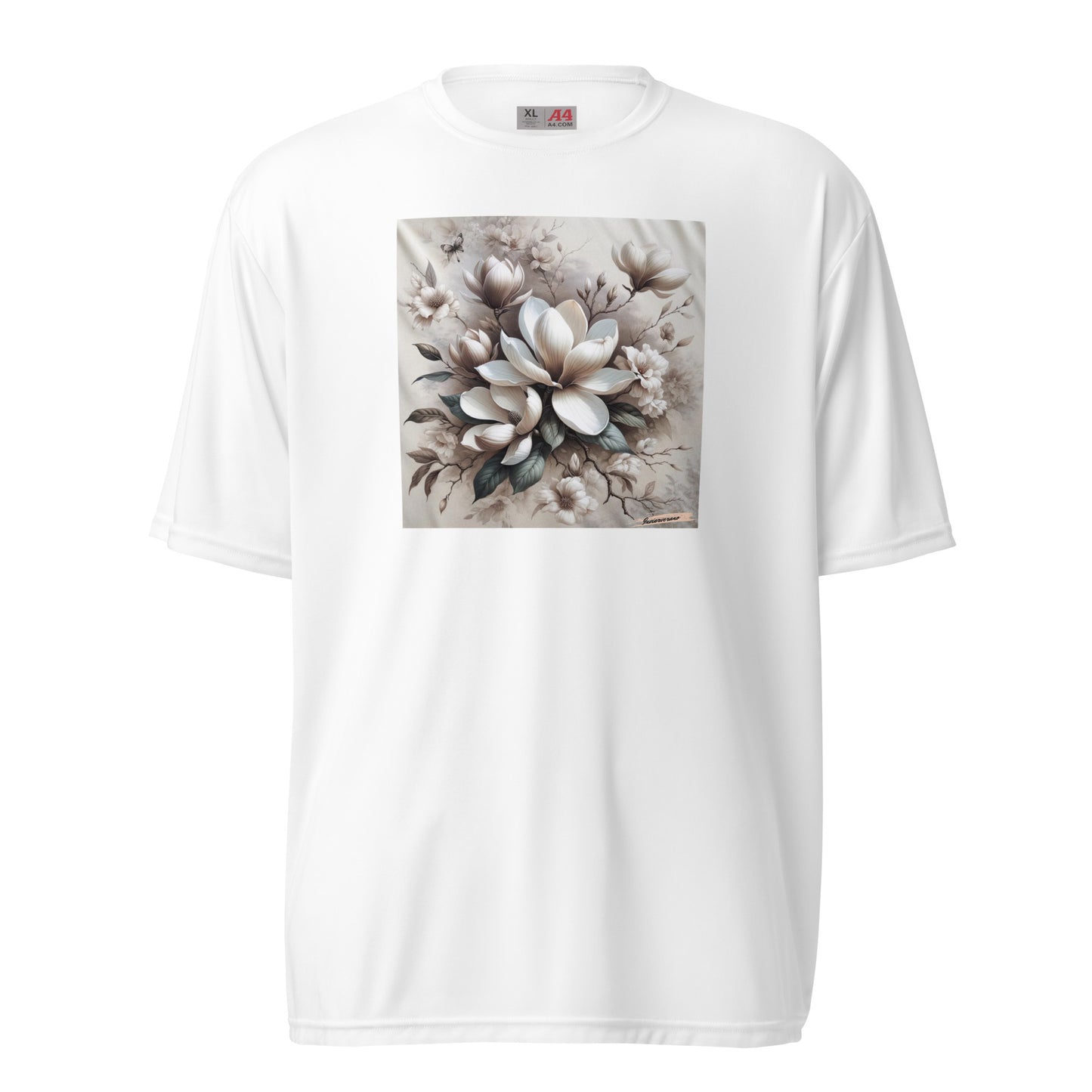 Unisex performance crew neck t-shirt Flower 19 Magnolia