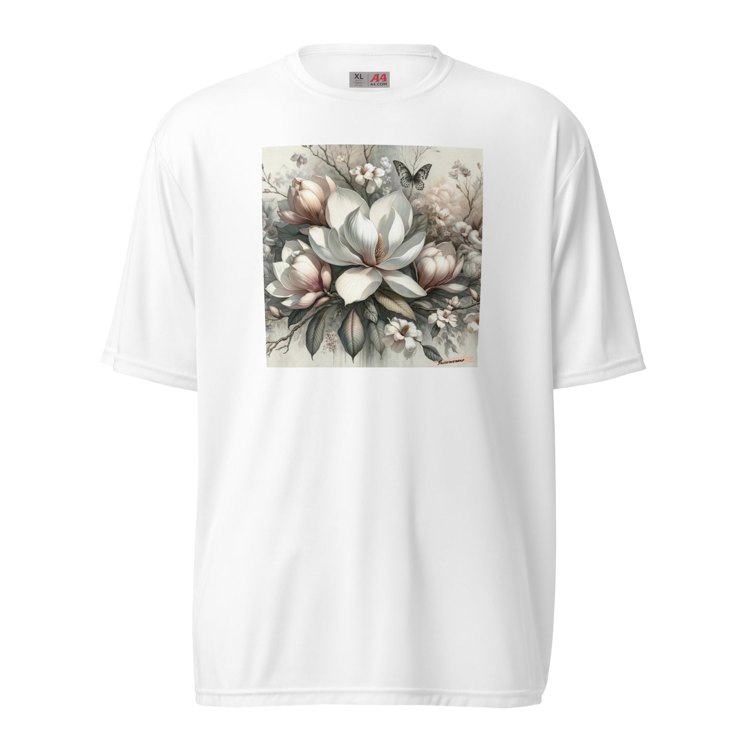 Unisex performance crew neck t-shirt Flower 20 Magnolia