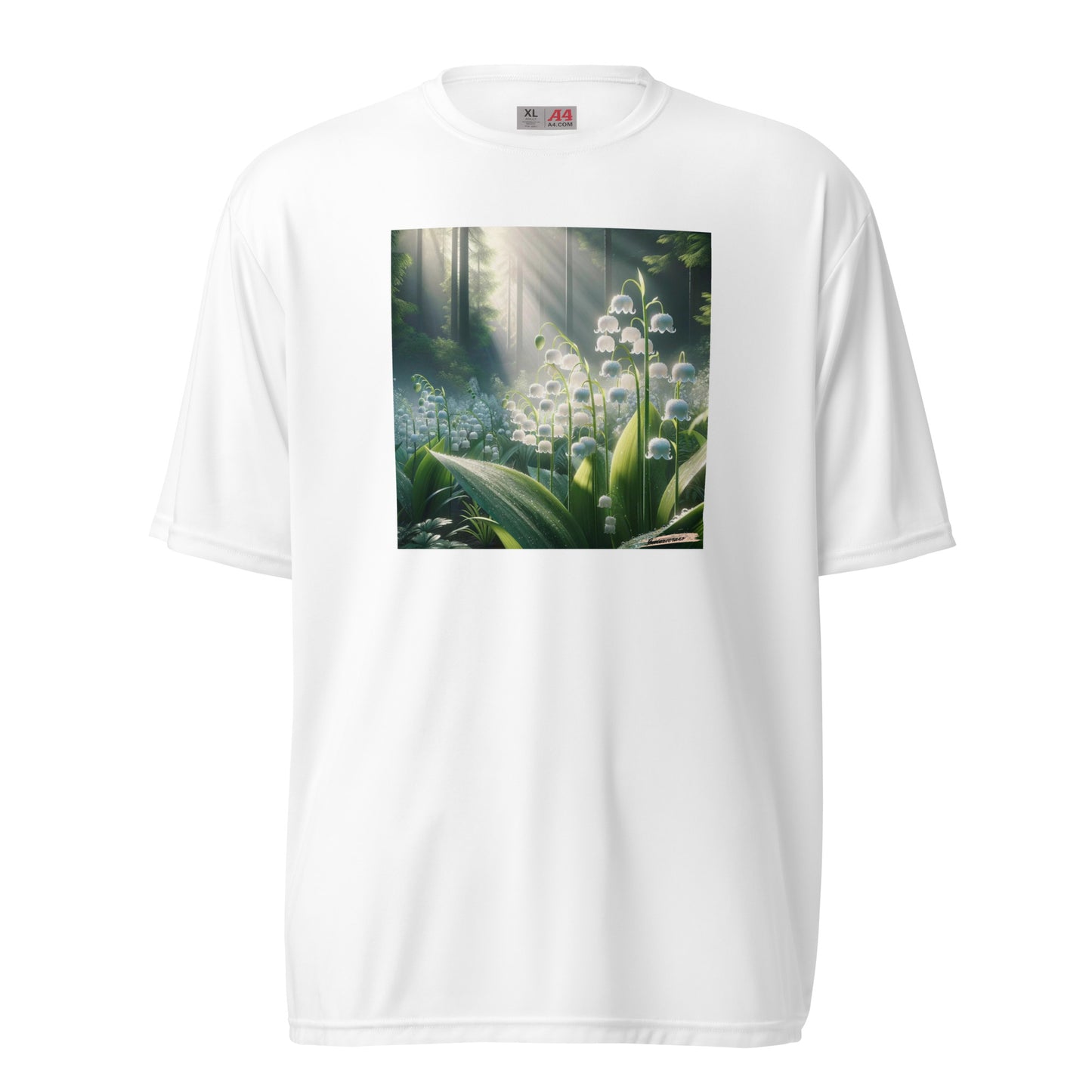 Unisex performance crew neck t-shirt Flower 32 Lily of the Valley