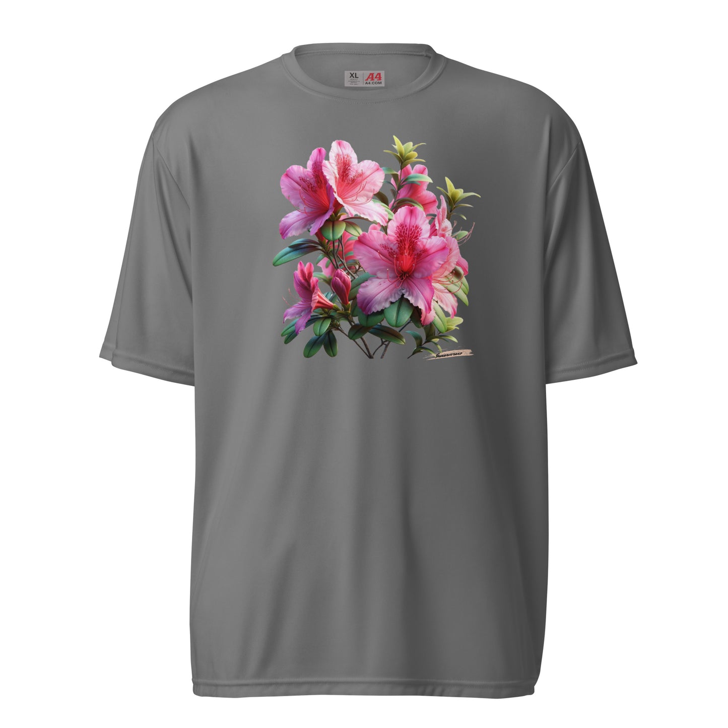 Unisex performance crew neck t-shirt Flower 40 Royal Azalea