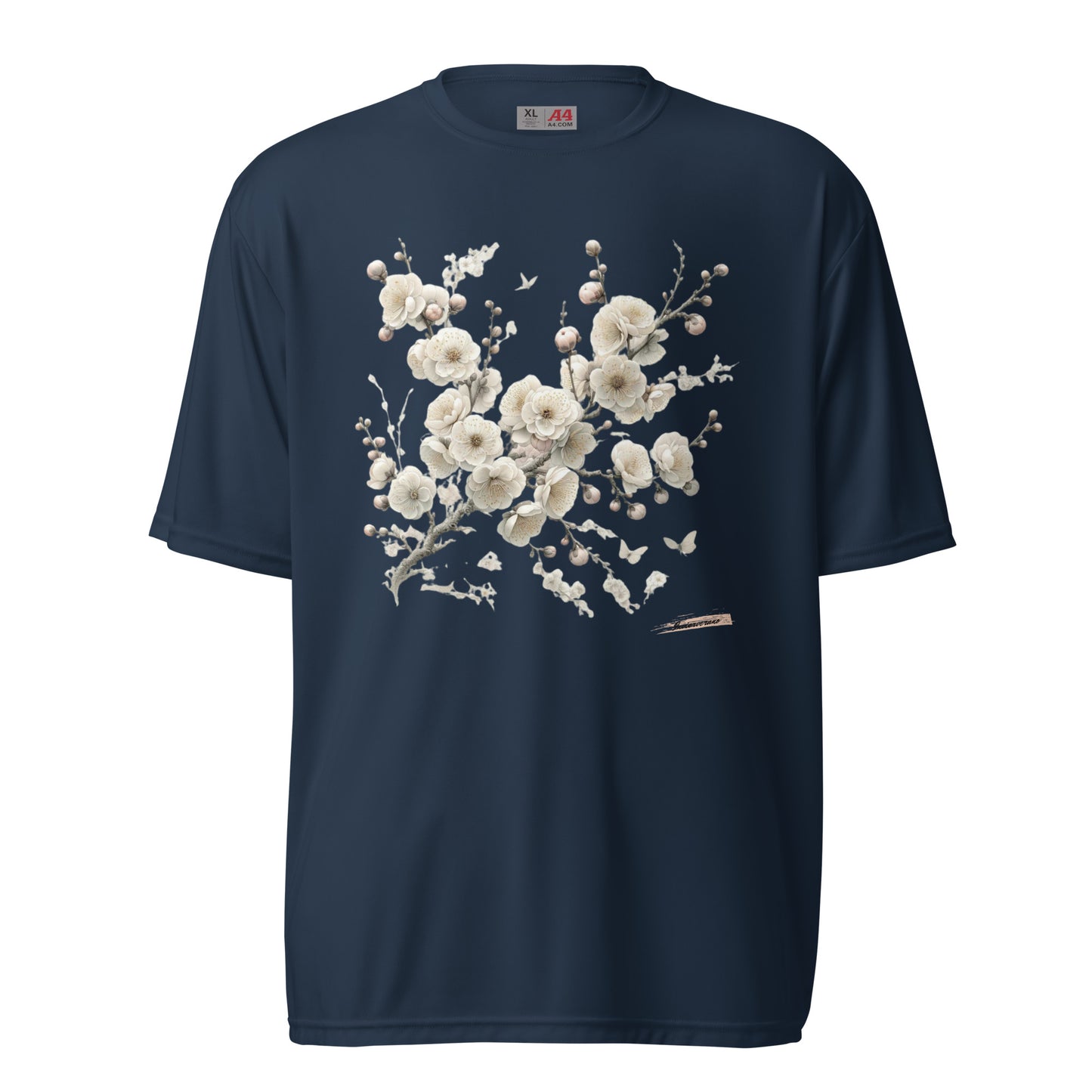 Unisex performance crew neck t-shirt Flower 12 Plum Blossoms