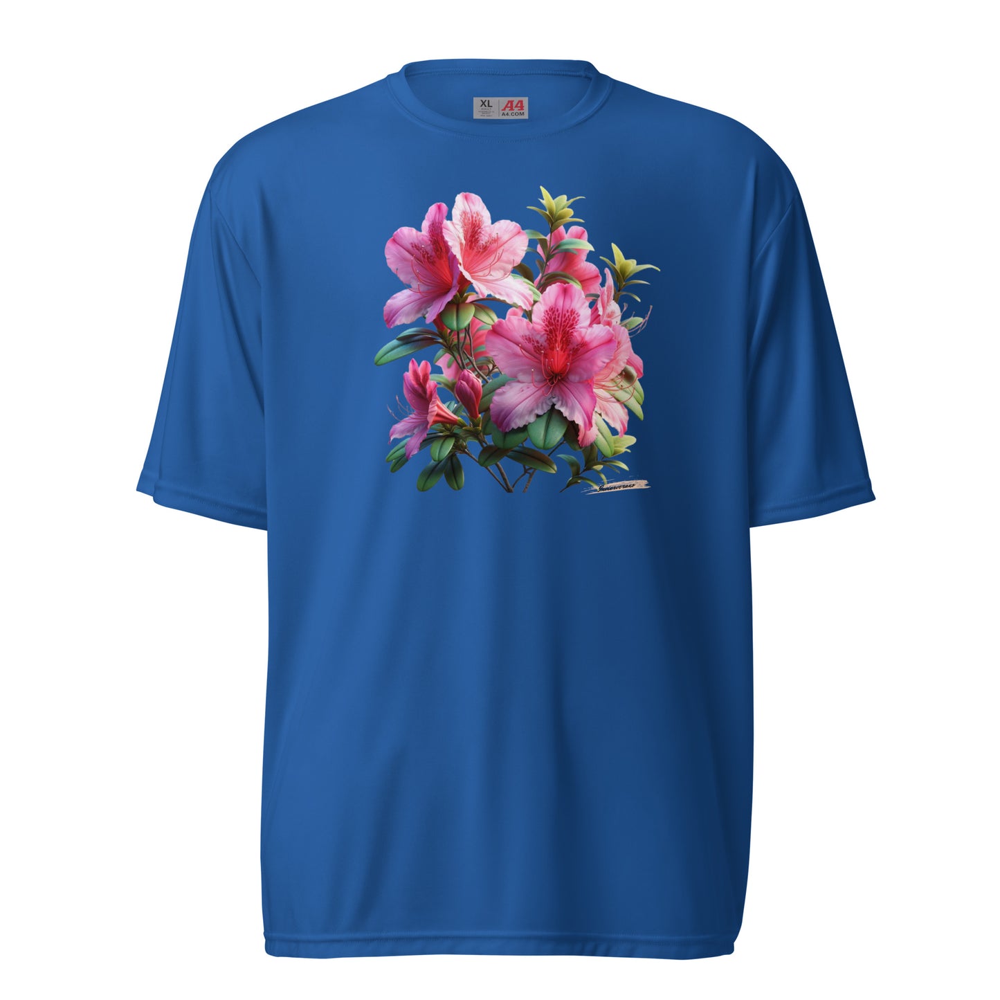 Unisex performance crew neck t-shirt Flower 40 Royal Azalea