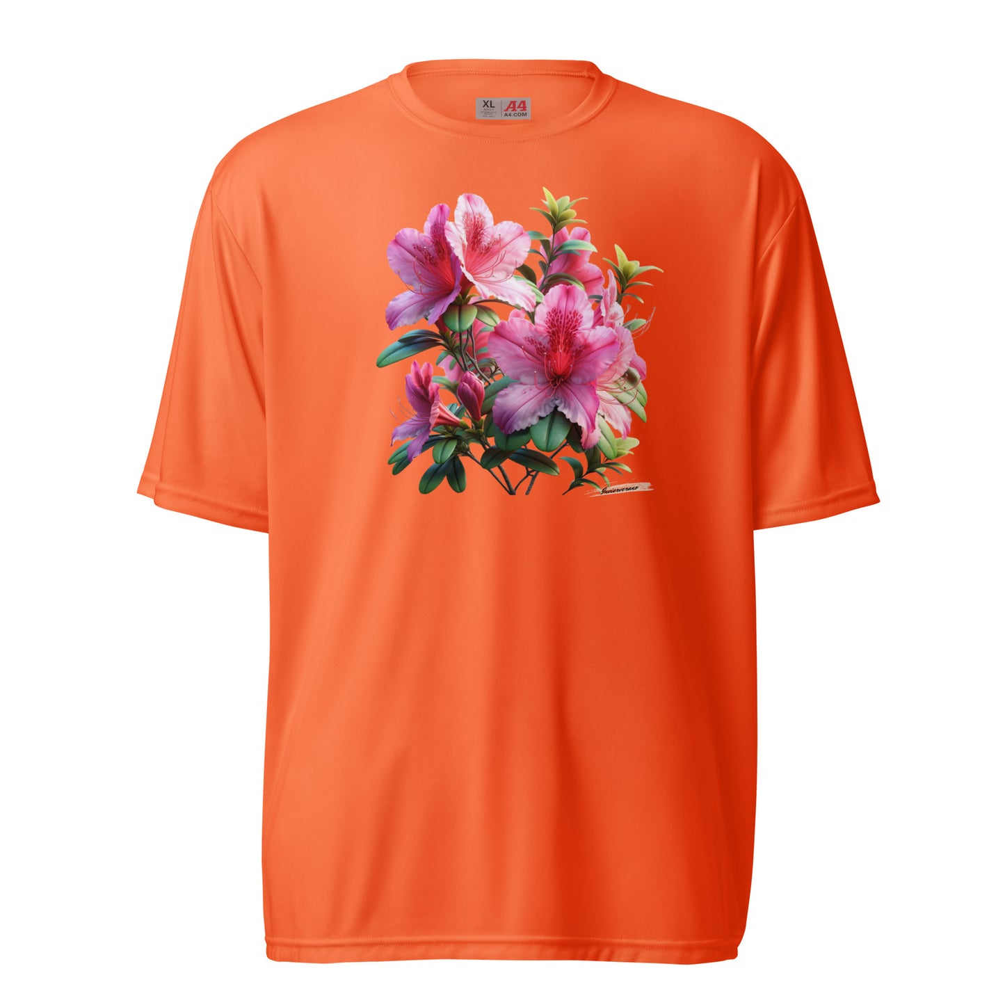 Unisex performance crew neck t-shirt Flower 40 Royal Azalea