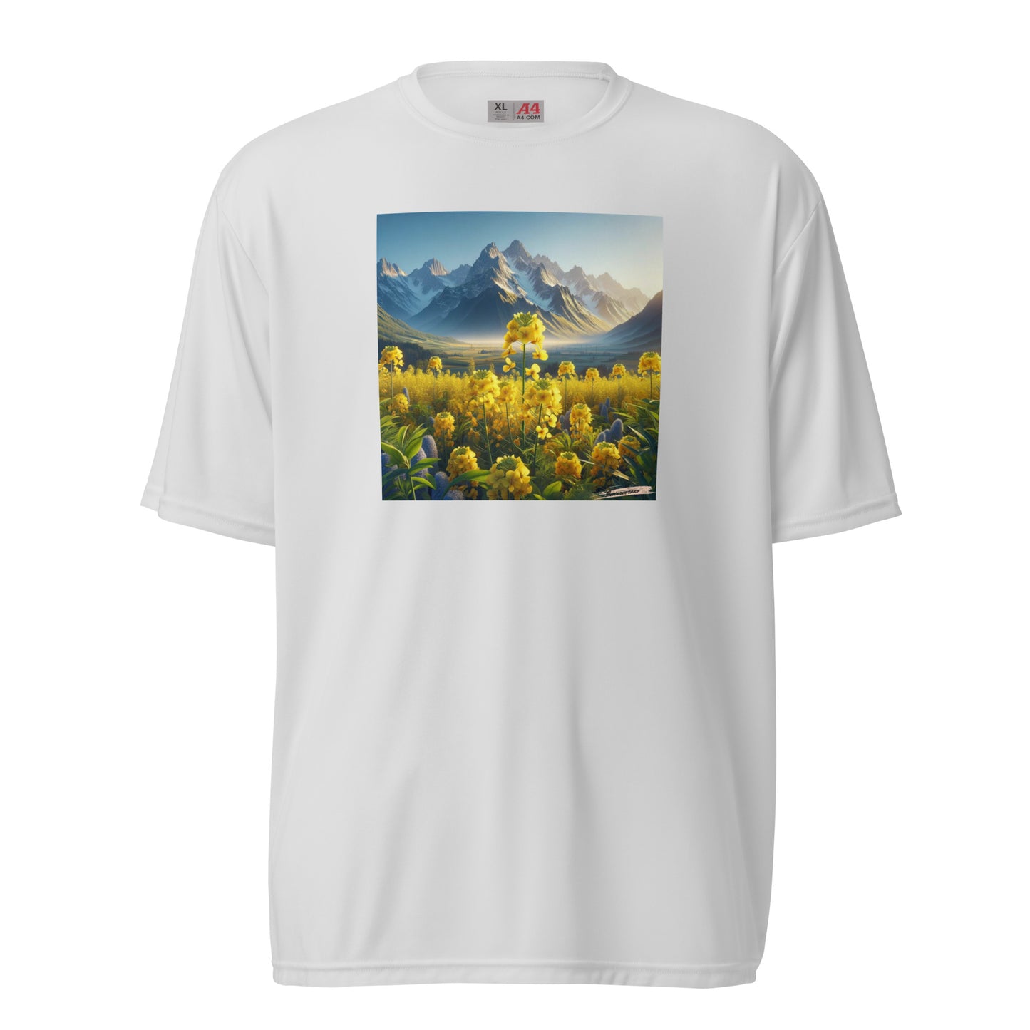 Unisex performance crew neck t-shirt Flower 17 Rapeseed