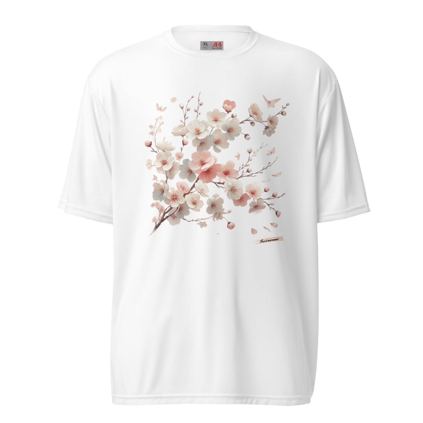 Unisex performance crew neck t-shirt Flower 10 Cherry Blossoms