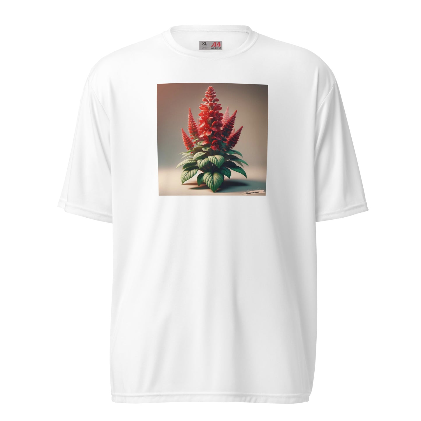 Unisex performance crew neck t-shirt Flower 28 Salvia Splendens